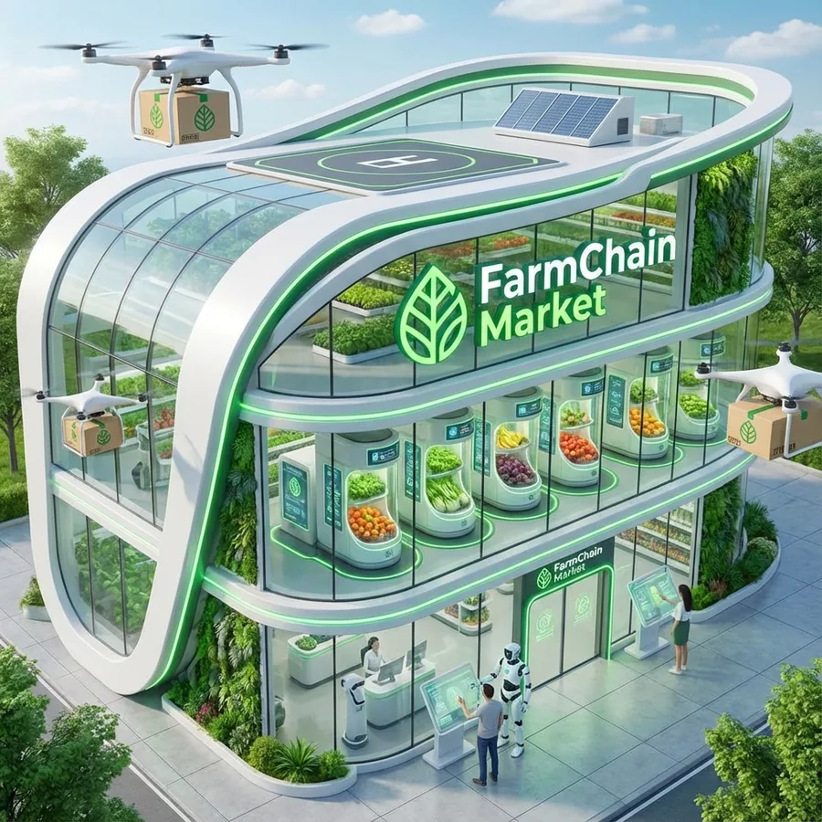 FarmChain Market concept render
